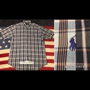 Vintage Ralph Lauren Polo Classic Plaid Button Shirt L sportsman sail yacht rlx